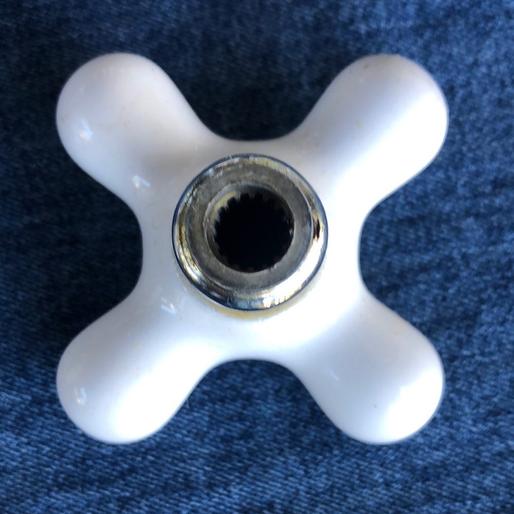 White Hot and Cold Faucet Handles - Picture 2 of 4